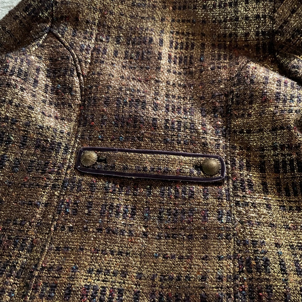 Drapers and Damons Blazer with Gold Metallic Threads & Velvet Trim Size PM - Picture 8 of 8